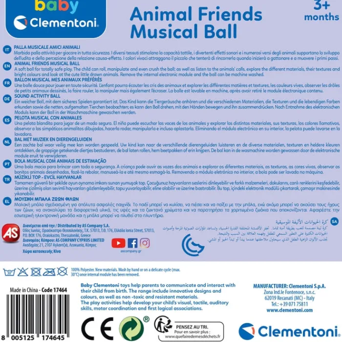 Animal friends Musical ball^Clementoni Clearance
