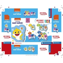 Baby Shark - 1x3 + 1x6 + 1x9 + 1x12 pezzi^Clementoni New