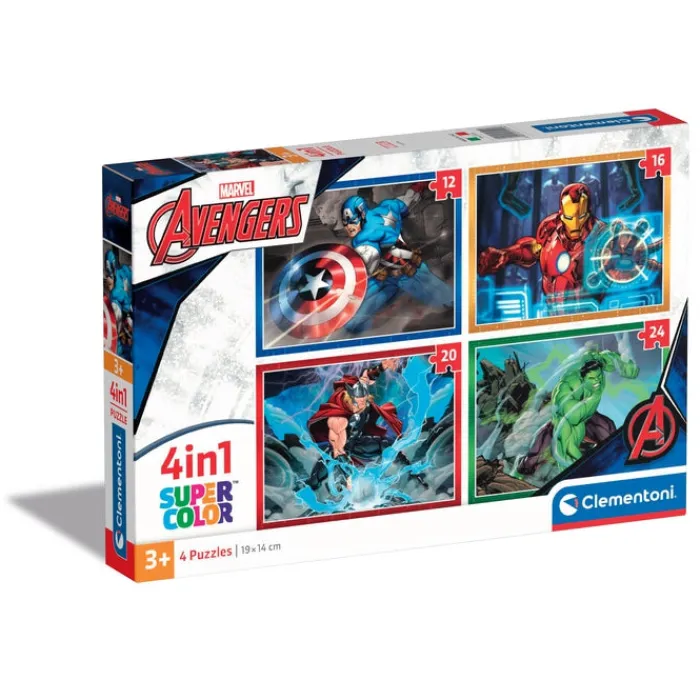 Marvel Avengers - 1x12 + 1x16 + 1x20 + 1x24 pezzi^Clementoni Best