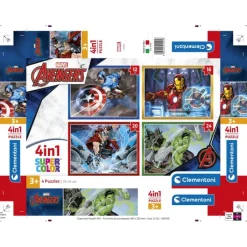 Marvel Avengers - 1x12 + 1x16 + 1x20 + 1x24 pezzi^Clementoni Best