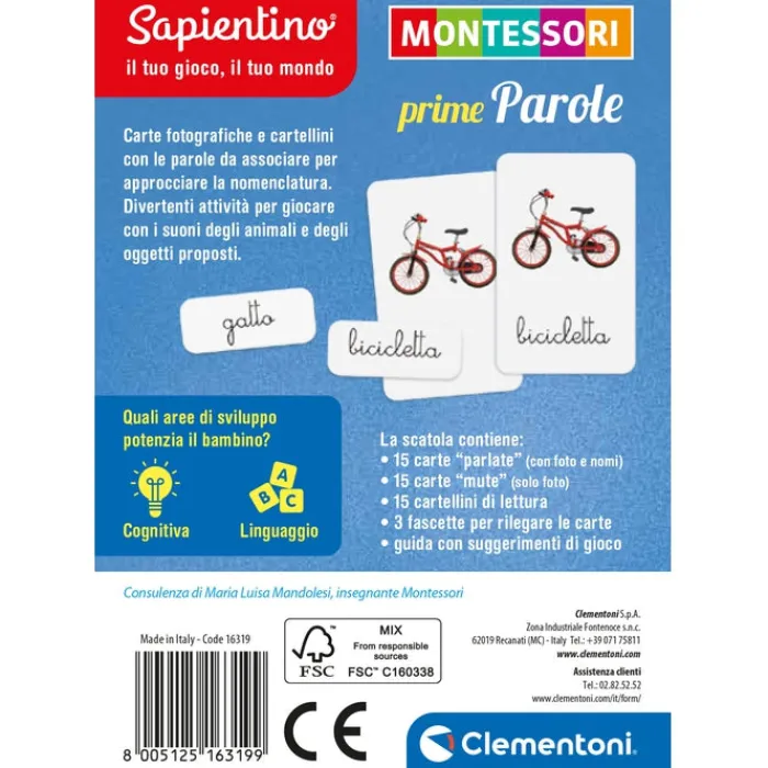 Montessori carte - Prime parole^Clementoni New