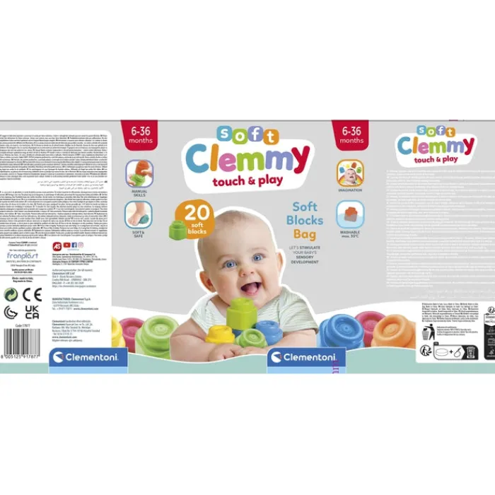 Soft Clemmy - Sacca 20 Mattoncini^Clementoni Clearance