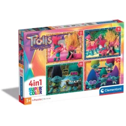 Trolls 3 - 1x12 + 1x16 + 1x20 + 1x24 pezzi^Clementoni New